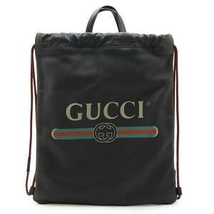 GUCCI Black Leather Backpack